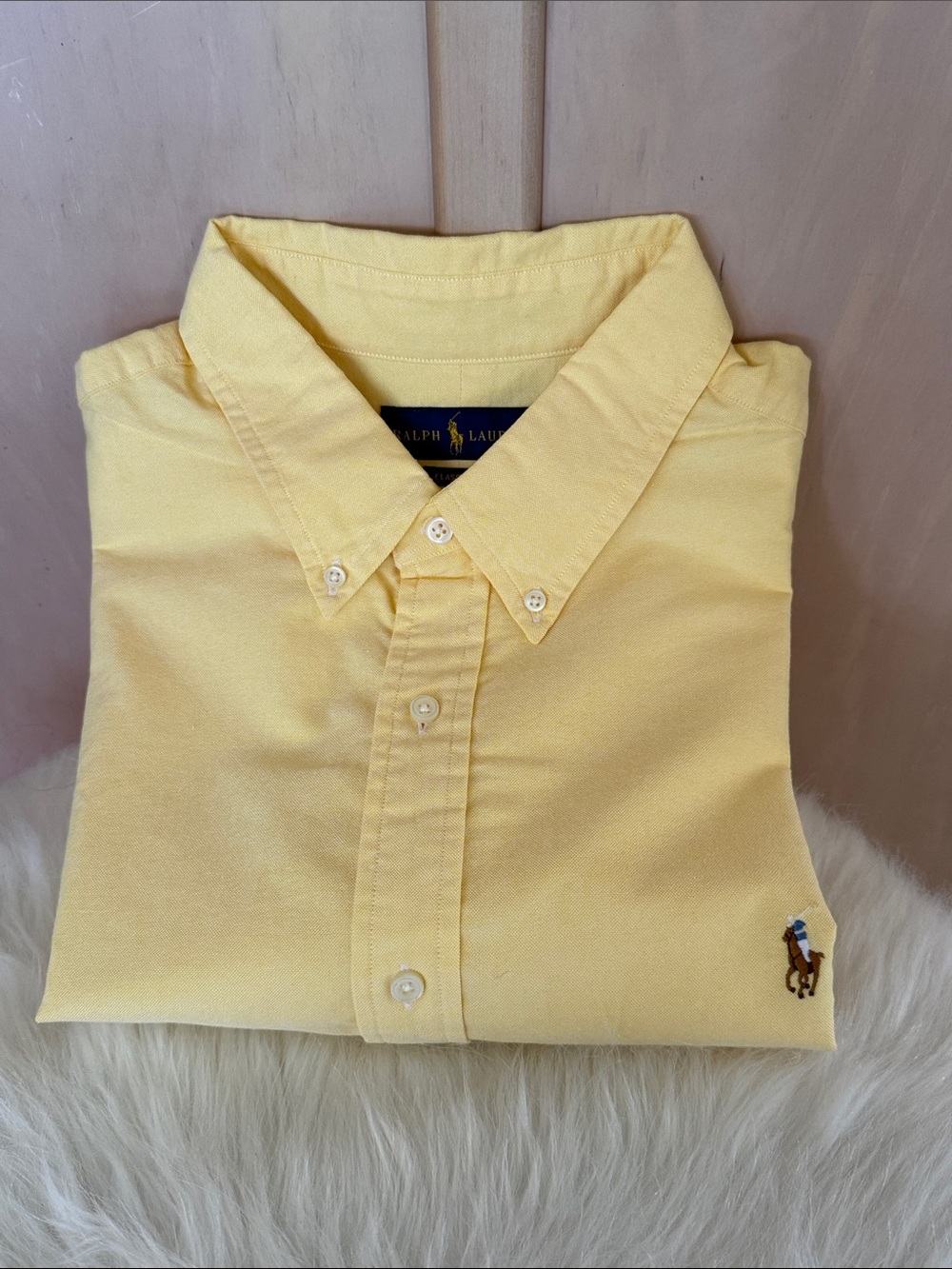Polo by Ralph Lauren Classic Fit Yellow Button-Down Oxford Shirt with Pony
